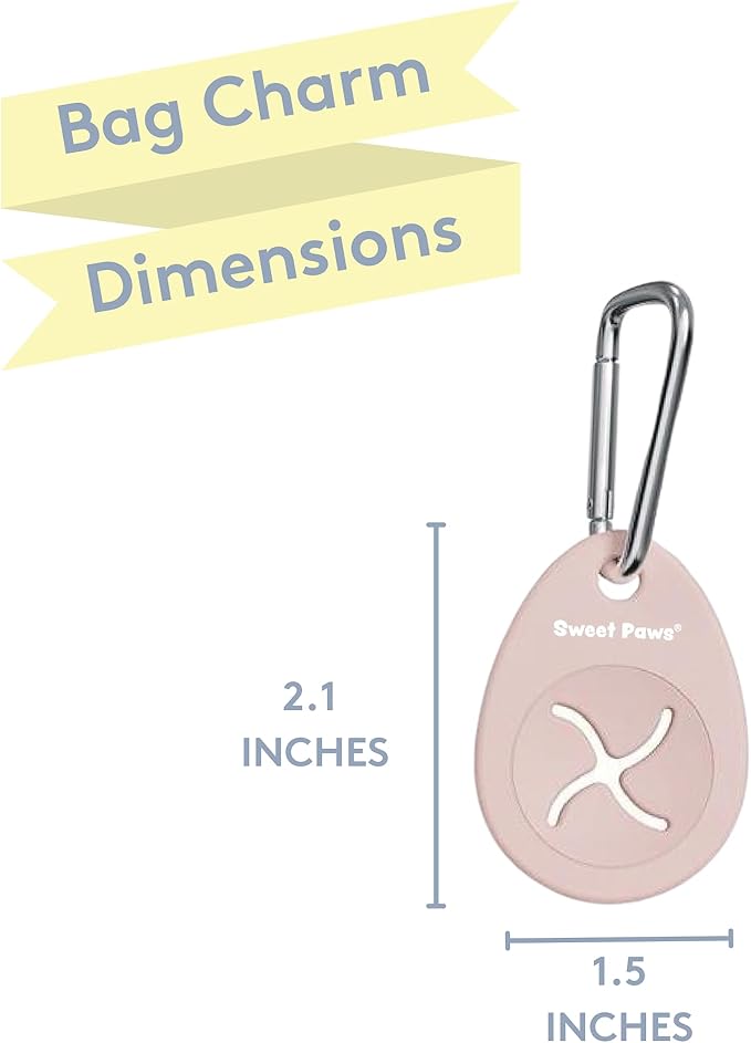 Dog Poop Bag Holder Charm Duo – Hands-Free Carry of Used Poop Bag, Durable Eco-Friendly Silicone Dog Walking Accessory with Carabiner Clip, Azure & Sea Glass – 2 charms included
