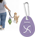 Dog Poop Bag Holder Charm for Hands-Free Carry of Used Poop Bag, Durable Eco-Friendly Silicone Dog Walking Accessory with Carabiner Clip -Lavender Cream