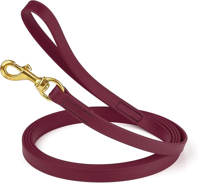 Viper Biothane K9 Working Dog Leash Waterproof Lead for Tracking Training Schutzhund Odor-Proof Long Line with Solid Brass Snap for Puppy Medium and Large Dogs, 10ft Merlot Burgundy