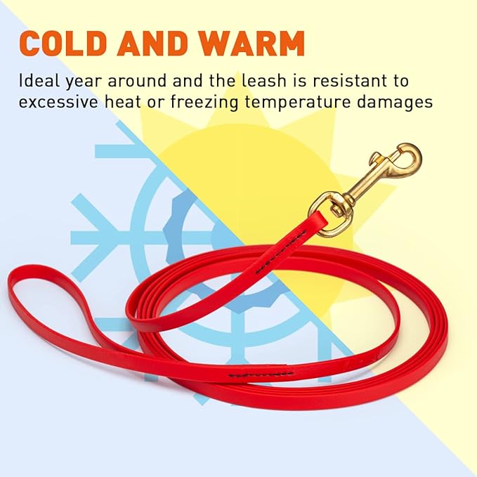 Viper K9 Biothane Working Dog Leash Waterproof Lead for Tracking Training Schutzhund Dog Sport and Search - Odor-Proof Long Line with Solid Brass Snap for Puppy Medium and Large - Water Friendly