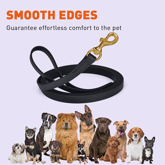 Viper K9 Biothane Working Dog Leash Waterproof Lead for Tracking Training Schutzhund Dog Sport & Search - Odor-Proof Long Line with Solid Brass Snap for Puppy Medium and Large 3/4" x 15ft Black