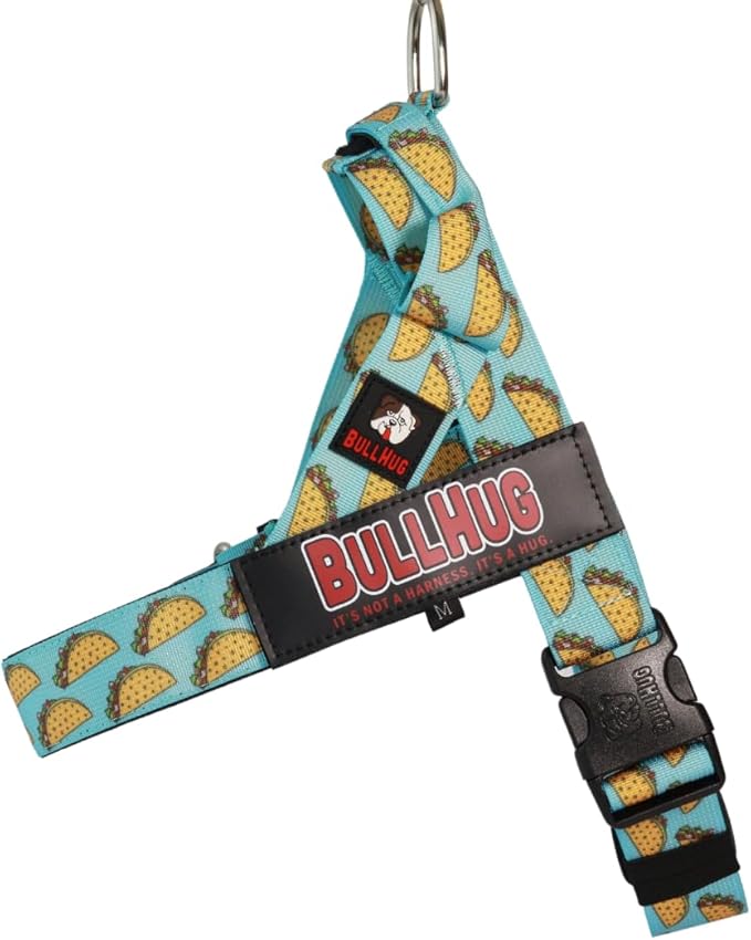 BULLHUG Adjustable Dog Harness– No Pull, No Choke – for English Bulldogs, French Bulldogs, Pugs & Broad-Chested Breeds – Easy, Safe Walks (Taco, Medium)