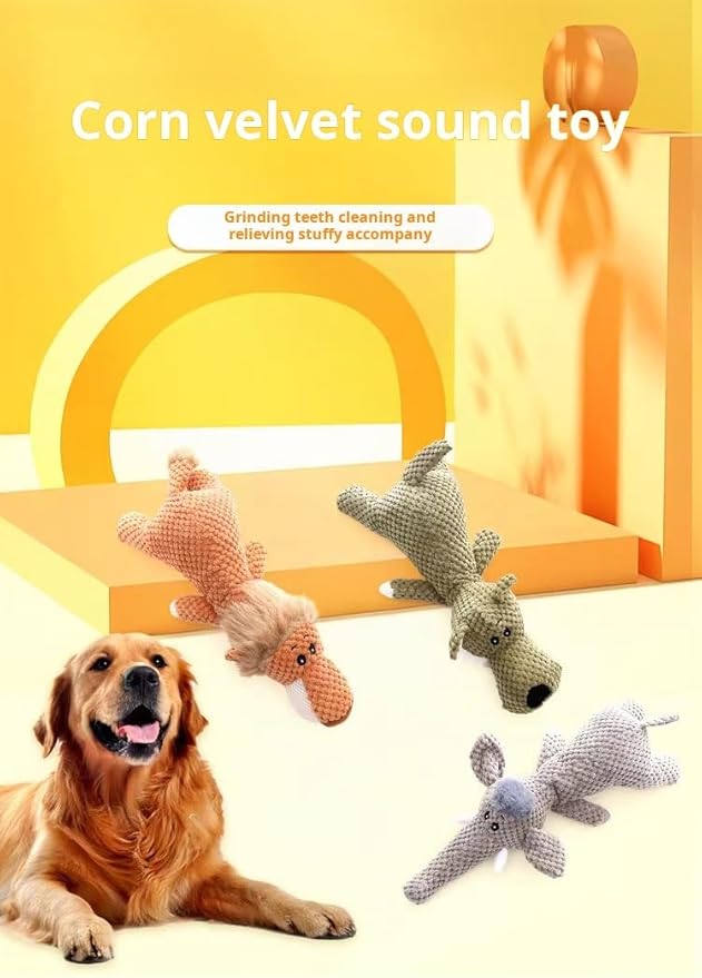 Soft Chew Toy for Dog Cute Durable Dog Toy Stuffed Animal Dog Plush Toy Puppy Pet Mutt Toy Plush Dog Chew Toy Suitable for Large, Medium and Small Dogs Green The Wolf