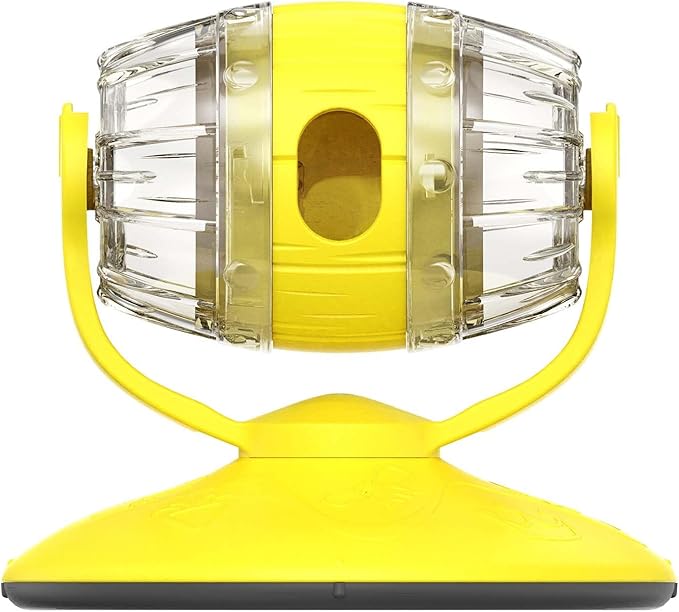 Cat Roll Feeder, Interactive Cat Toy & Dog Toys, Treat Dispenser for Indoor Cats, Small Dogs, Puppies, Slow Feeder, Enrichment Toy for IQ Training, Mental Stimulation, Relieve Boredom, Gifts (Yellow)