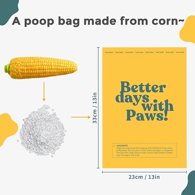Dog Poop Bags Rolls Guaranteed Leak Proof and Extra thick Poop Bags for Dogs,120 Count 8 Rolls,Lavender Scented,Cornstarch Based Doggie Poop Bag for Puppy and Big Dogs