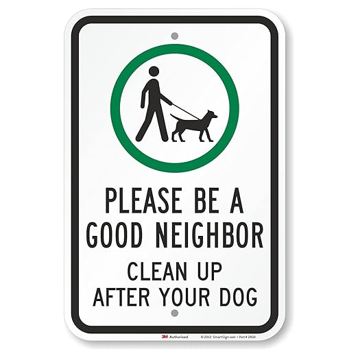 SmartSign-K-9465-EG "Please Be A Good Neighbor, Clean Up After Your Dog" Sign | 12" x 18" 3M Engineer Grade Reflective Aluminum