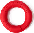 Natural Rubber Dog Ring Toy for Large Aggressive Chewers - Lifetime Replacement - Indestructible Tug Fetch Toy for Large Breed - Durable Tough Dog Chew Toy for Super Chewer, Red