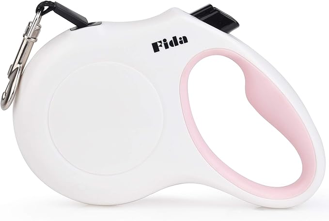 Fida Retractable Dog Leash, 16 ft Dog Walking Leash for Small Dogs up to 26lbs, Tangle Free, White