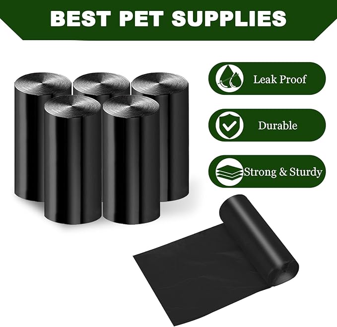 Dog Waste Bags 100 Pcs, Dog Waste Can Liners for 5L Dog Poop Trash Can Outside, 5 Pack Dog Poop Bags Rolls, Dog Poop Bags for Outdoor, Poop Bags for Dogs (100 PCS)