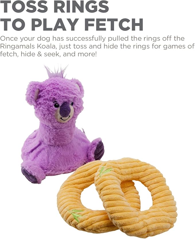 Charming Pet Ringamals Koala Interactive Plush Dog Toy Puzzle Medium