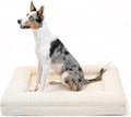 Luxury Boucle Orthopedic Memory Foam Dog Bed with Waterproof Liner and Machine Washable Cover with YKK Zippers (Medium 37" L x 30" W x 6" Th, Cloud)