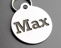 Stainless Steel Custom DEEP Engraved Pet ID Tags Personalized Front/Back Dog Tags for Dogs and Cats - Round 1-1/4"x1-1/8 (2-Side Engraving)