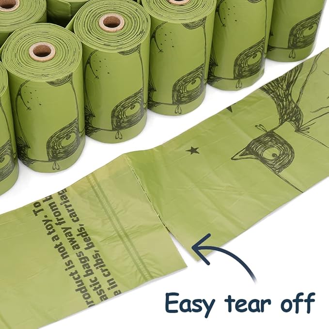 Ley's Dog Poop Bags 360 Count, Lavender Extra Thick Waste Bags with Dispenser, 100% Leak-Proof Doggie Bag Refill Rolls