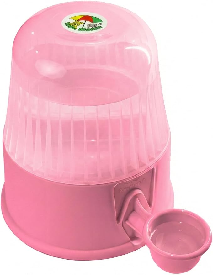 No Spill Pet Water Dispenser for Dogs and Cats, 67.6oz Gravity-Fed Water Bowl with Slow Drinking Design to Prevent Wet Fur, BPA-Free Polypropylene, Vida Mansa (Clear Pink)