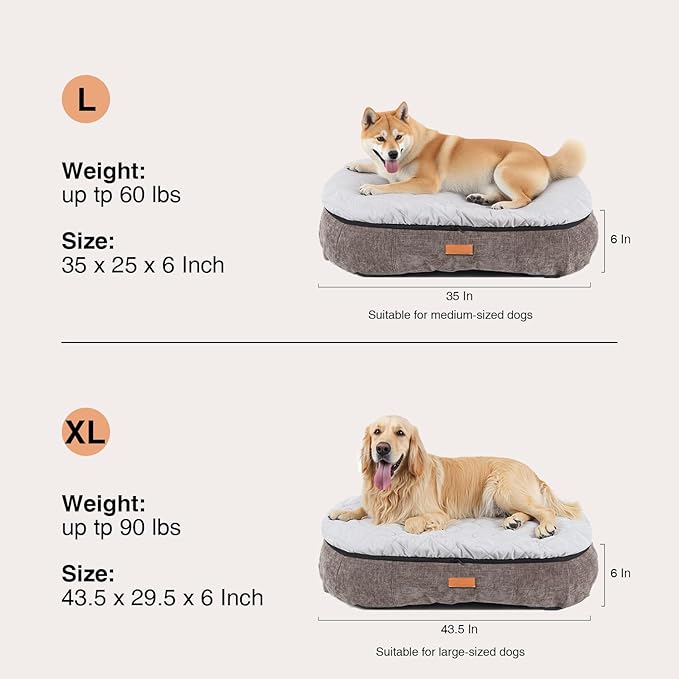 Ultra-Luxury Dog Bed, Comes with Two Kinds of Removable Cushions, Warm in Winter and Cool in Summer, Wear-Resistant and Tear-Resistant Supportive Pet Sofa with Non-Slip Bottom, 35inch