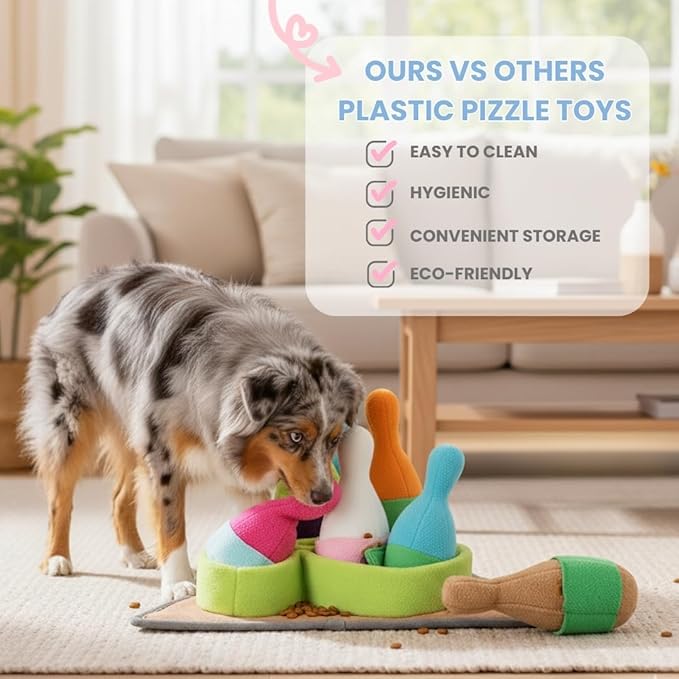 Interactive Dog Puzzle Toy | Anti Boredom and Mental Brain Stimulation | Snuffle Mat for Dogs | Enrichment Slow Feeding Eating Game | Small Medium Large Dogs