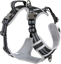 DogTraxs - Step-in Dog Harness - for Large Dogs - Soft Padding & Reflective Trim - Adjustable No Pull Through Design - Control Handle - Top & Front Clip Durable - Black