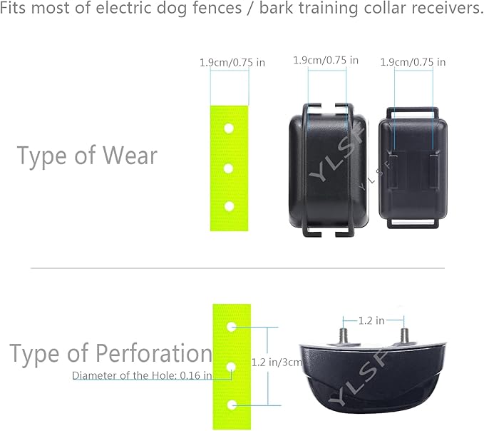 Quick Snap Bungee Dog Collar Strap with D Ring for Most of Electronic Training Shock Collar Receivers-Adjustable Durable Waterproof Odorless 3/4 Inch TPU Collar Replacement for Barking Fence