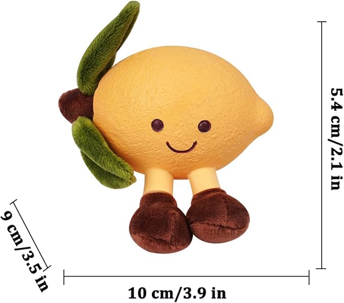 Playful Paws Fruit Dog Chew Toys Interactive Dog Toy with Squeak and Latex Plush Dog Toys for Puppies Small and Medium Dogs (Lemon)
