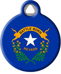 Dog Tag Art Nevadan Flag Personalized Pet ID Tag for Dogs and Cats, Silent Polymer Coated Flag of Nevada Nametag with Customized Identification Information - Small .875" Diameter