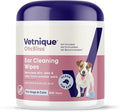 VETNIQUE Oticbliss Advanced Cleaning Ear Wipes for Dogs & Cats for Odor Control, Dirt and Wax Removal with Soothing Aloe Vera, Drying Agent and Vitamin E, Clear the Ear 100ct Wipes