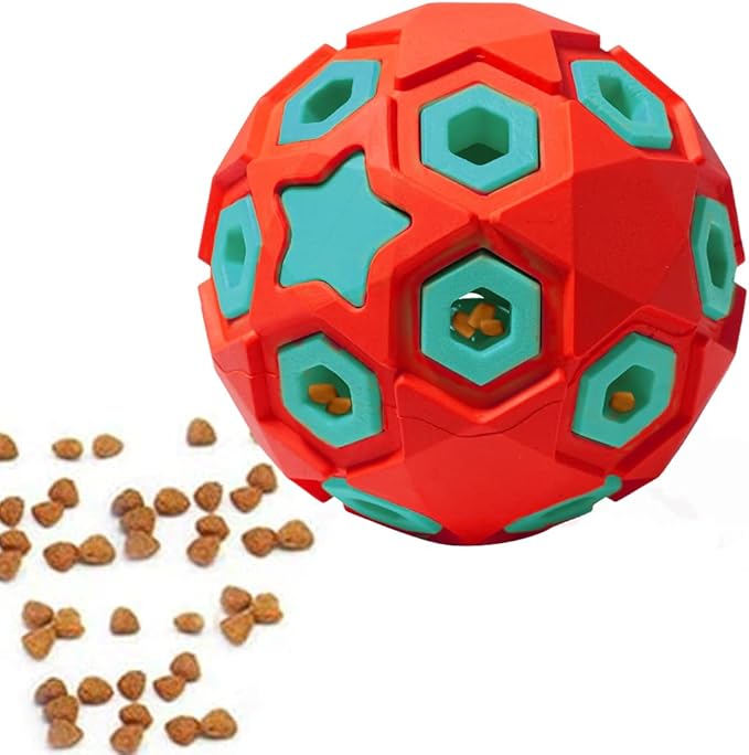 Dog Toy Durable Rubber Star for Gentle Chewers Promotes Toy Double Layer Structure Food Dispenser for Dogs Playing Chasing Chewing