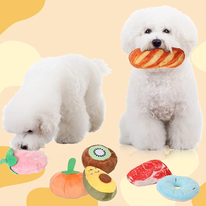Hungdao 80 Pcs Dog Toys Bulk Squeaky Dog Gifts for Medium Small Puppy Stuffed Plush Chew Toys Small Pet with Squeakers for Puppies Teething(Cute Style)