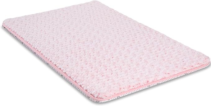 Dog Bed for Crate High Resilience Foam Crate Pad Mat for Medium Dogs Washable Anti-Slip,29" x 18", Pink
