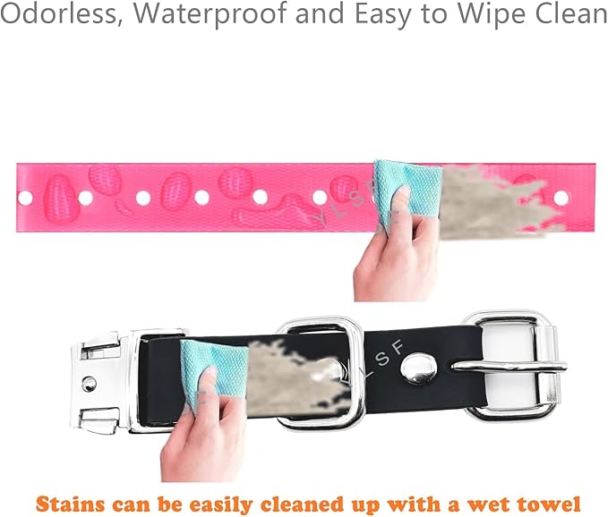 Quick Snap Bungee Dog Collar Strap with D Ring for Most of Electronic Training Shock Collar Receivers-Adjustable Durable Waterproof Odorless 3/4 Inch TPU Collar Replacement for Barking Fence