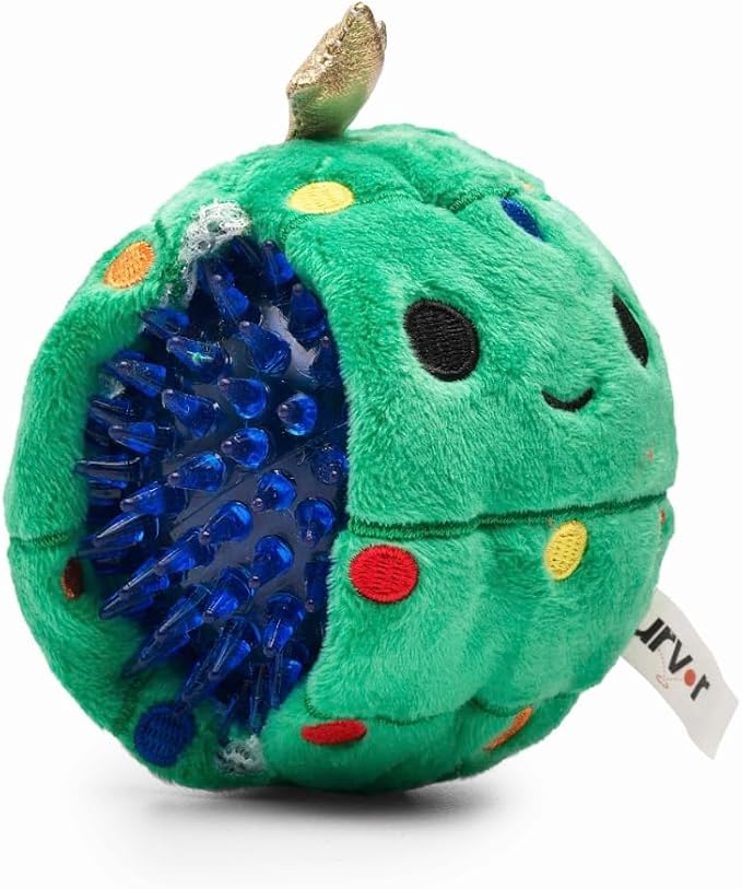 Flourish Pets 2 in 1 Large Christmas Tree Multi-Layer Chew Toy for Active Dogs | Non-Toxic BPA Free Double Stitched Soft Fabric and Long-Lasting Dog Plush Toys (5" Prancer) (Large Christmas Tree)