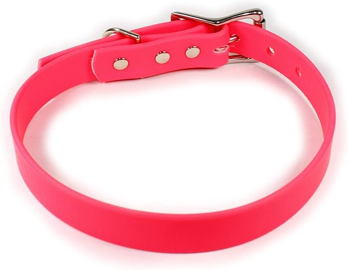 Waterproof Dog Collar (Large: 18"-22", Pink)