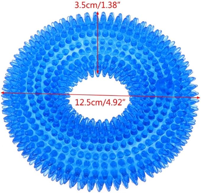 Angoily TPR Dog Chew Rings 4.72 Inch - Bite Resistant Round Pet Toys with Spiky Design for Molar Teeth Cleaning Interactive Chew Toy for Puppies Water and Weather Resistant