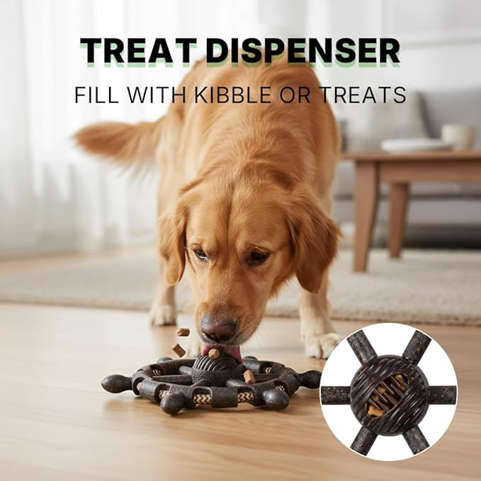 Treat-Dispensing Dog Chew Toy - Interactive Puzzle Feeder with Durable Design for Dental Health and Boredom Relief,Pirate Wheel Dog Chew Toy