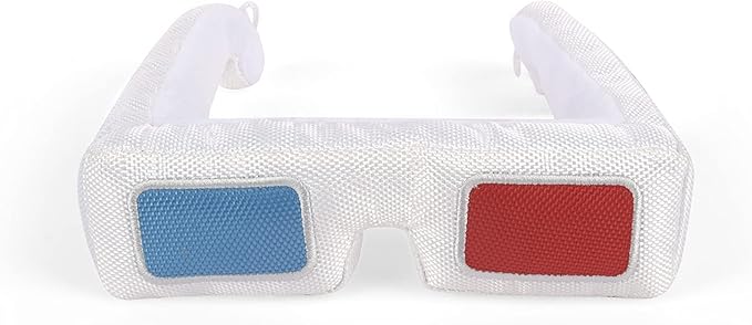P.L.A.Y. Cute Plush Dog Toys - Hollywoof Cinema, Movie Themed Durable Squeaker Chew Toy, Great for Puppies & Small, Medium, Large Dog Breeds - Machine Washable, Recycled Materials (3-Dog 3D Glasses)