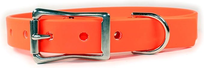 Waterproof Dog Collar (Medium: 14"-18", Orange)