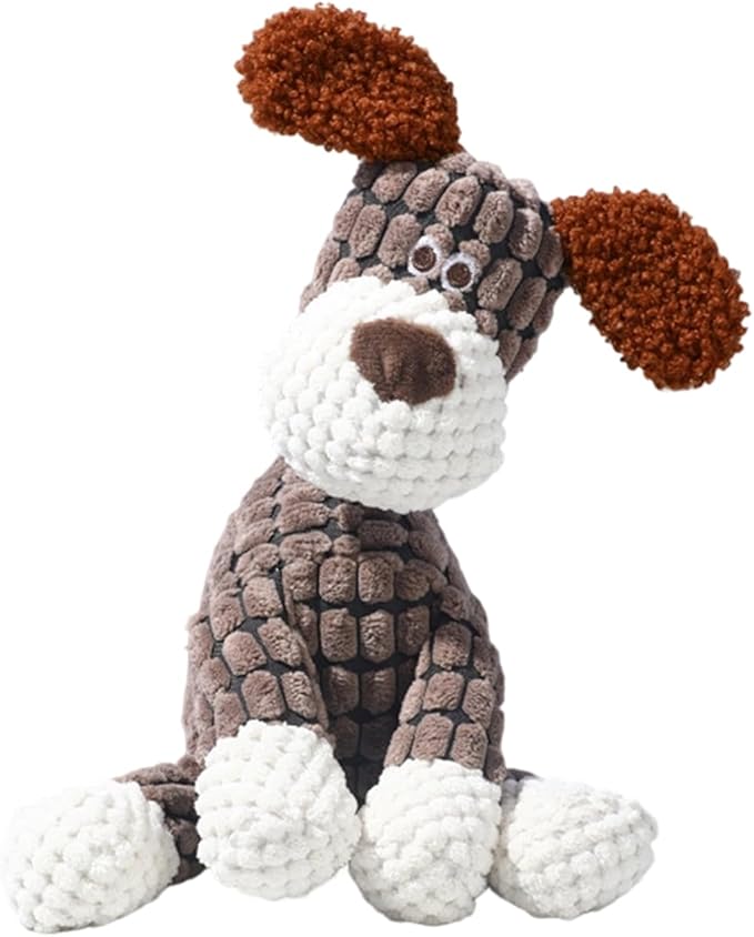 2026 New Interactive Dog Toy, Durable Dog Stuffed Toys for Aggressive Chewers, Interactive Squeaky Chew Teething Toys for Small Medium Large Dogs Puppy (Brown)