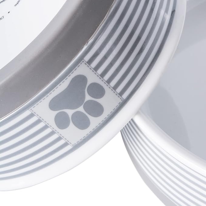 Bone Dry Paw & Patch Ceramic Pet Collection, Small Bowl, 4.25x2", Gray