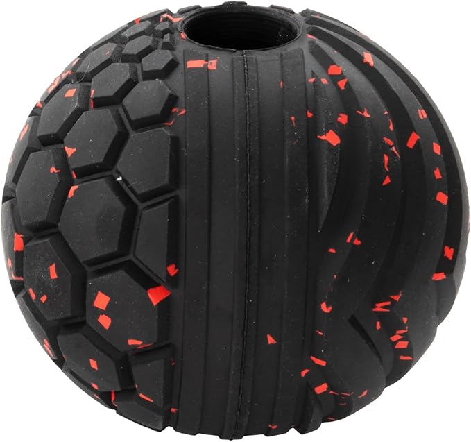 Chew King Supreme Durable Rubber Dog Ball for Aggressive Chewers, Treat-Dispensing Heavy-Duty Chew Toy with Safety Air Vent, Interactive Dog Toy for Training & Enrichment, Large 4" Fetch Ball