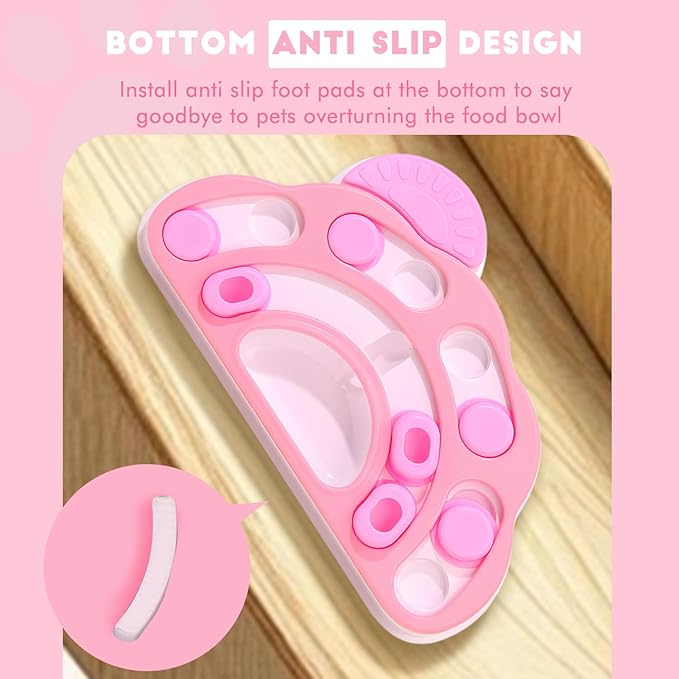 Pet Puzzle Dispensing Slow Feeder Cat Puzzle Toys for IQ Training & Mental Enrichment, Interactive Toys for Small Medium Cats and Dog, Puppy Treat for Fun Feeding Toy (Pink Clouds Shape)