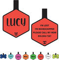 Silicone Silent Dog Tag Personalized with 5 Lines of Custom Deep Engraved Durable Soundless Pet ID Name Tag Hexagon Red
