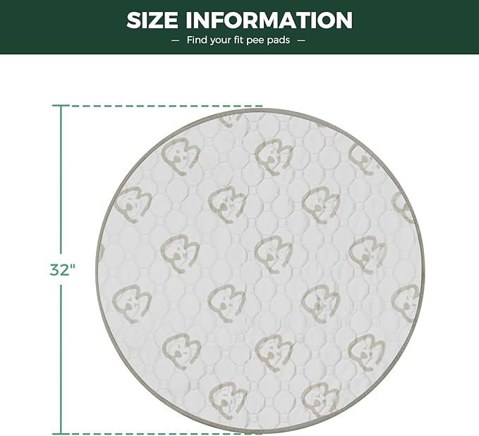 FXW Washable Pee Pads for Dogs, Leak-Proof & Non-Slip, Specifically Designed for Whelping Box, 32" Round, Khaki, 1 Pack