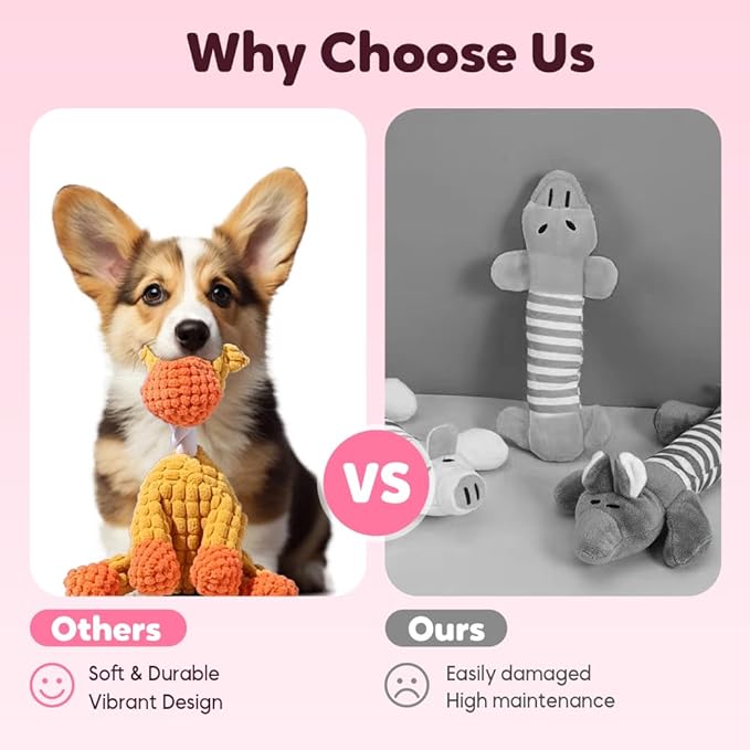 2026 Upgraded Indestructible Dog Toys for Aggressive Chewers Small Medium Large Breed, Crinkle Squeaky Plush Dog Puppy Chew Toys for Teething (Blue+Green)