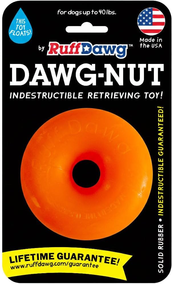 Ruff Dawg Dawg-Nut – Donut-Shaped Dog Toy – Bouncy, Floating Fetch Toy for Aggressive Chewers – Ideal for Teething Puppies & Outdoor Play – Weatherproof & Washable