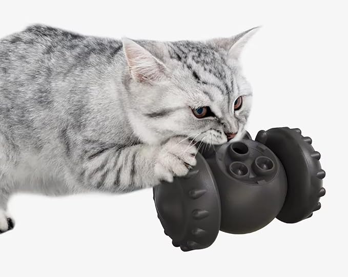 GRETEGO G&GO Dog/Cat Interactive Slow Feeder Puzzle Toy, Cognitive Dog Toys, Dog Treat Dispenser Toy, Interactive Pets Toys for Indoor, Treat Dispensing Dog Toys, Slow Eating Dog Bowl (Black)