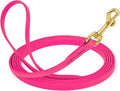 Viper Biothane K9 Working Dog Leash Waterproof Lead for Tracking Training Schutzhund Odor-Proof Long Line with Solid Brass Snap for Puppy Medium and Large Dogs, 15ft Passionfruit Pink