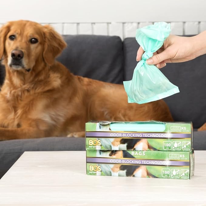 BOS Odor-Sealing Dog Poop Bags for Pet Waste - Disposal Doggy Bags - Scent & Smell Free (Pack of 2)