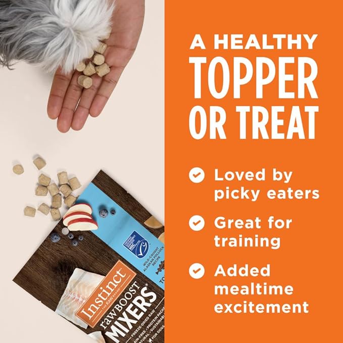 Instinct Raw Boost Mixers, Freeze Dried Dog Food Topper, Grain Free - Wild Caught Pollock, 5 oz. Bag