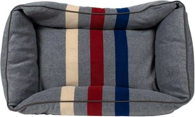 Pendleton Fleece Kuddler Dog Bed - Cabin Stripe Gray, XL