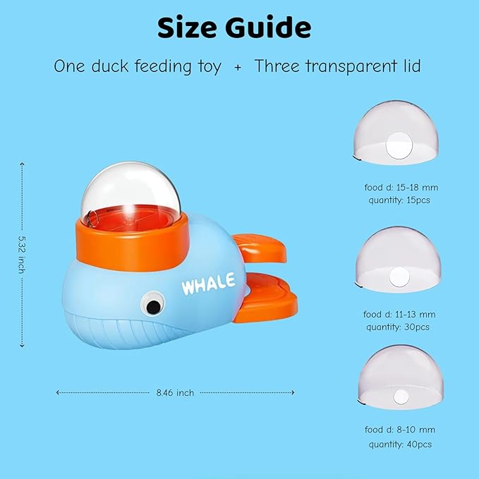 Dog Treat Dispenser Toy, Cat Puzzle Feeder, Interactive Durable Yellow Duck-Shaped Puzzle Feeder for Dog Cat Treat Toy (Whale)