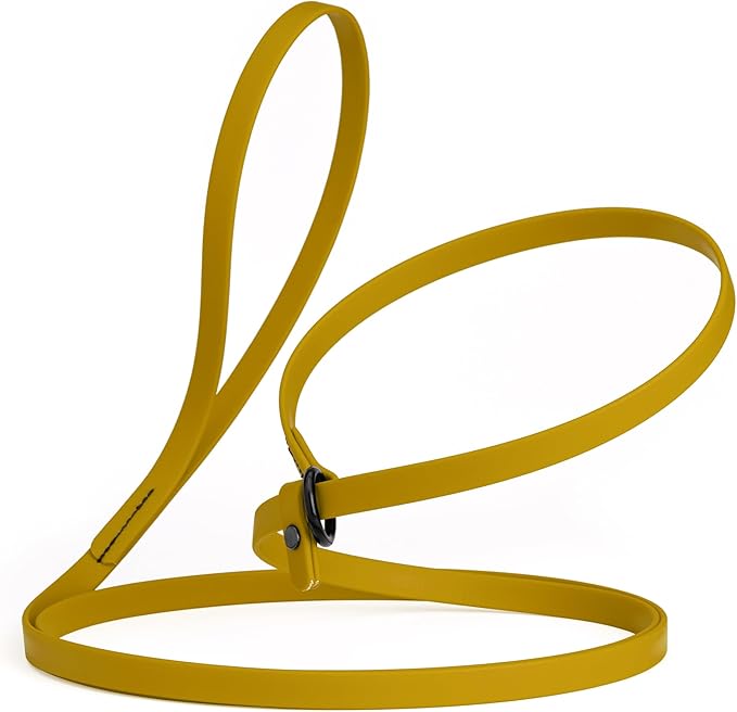 Dogline Biothane Slip Dog Leash - for Small, Medium and Large Dogs - Odor Free Slip Lead, Heavy Duty and Durable Material Kennel Lead - Treasure Gold - 7ft L x 1/2in W